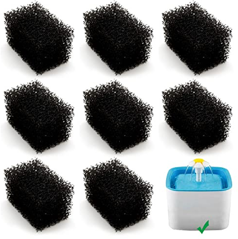 8 Pack Replacement Pre-Filter Sponges for 84oz/2.5L Automatic Cat Water Fountain