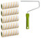 5 x Colorus Gelbfaden Malerwalze Farbwalze 18cm | Für Wandfarbe u. Fassadenfarbe | Malerrolle mit Farbroller Bügel 8mm | Maler Farbrolle Malerset Wandfarbe streichen