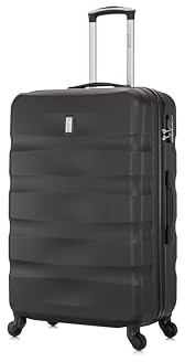 CELIMS - Valise Grande Taille 75 cm | Bagage Soute Avion | 23kg | 8 Roues | ABS Rigide et Légère | Cadenas | Noir