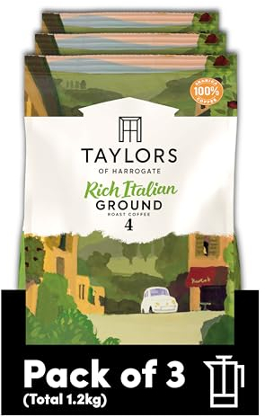 Taylors of Harrogate Rich Italian Ground Coffee, 400 g (Pack of 3 - Total 1.2 kg)