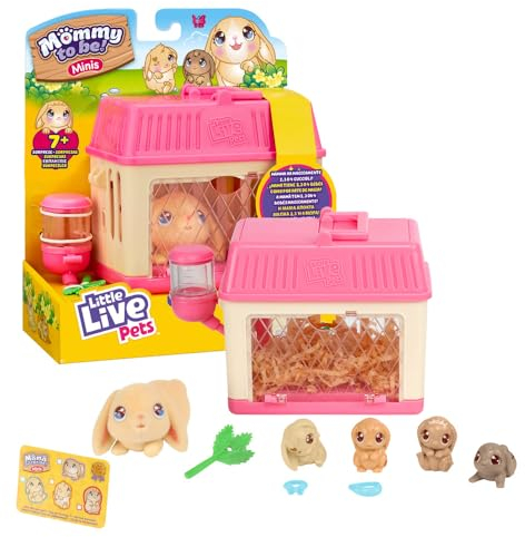 Giochi Preziosi Live Pets Mommy to Be Mini – Version Kaninchen, zum Füttern und Trinken und für 2 bis 4 Welpen, für Kinder ab 4 Jahren