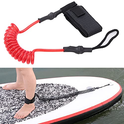 Quality TPU Elastic Foot Rope Leash Ankle Stretchable, Neoprene Ankle Leash with Heat-Shrinkable Tube, Suitable for Body Surfboard, Sturdy Material (red white core)