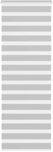 vidaXL Zebrarollo Hellgrau 90x230 cm Stoffbreite 85,9 cm Polyester, Zebra-Rollo, Doppelrollo, Zebra-Jalousie für Fenster, Doppelrollo, Zebra-Rollo