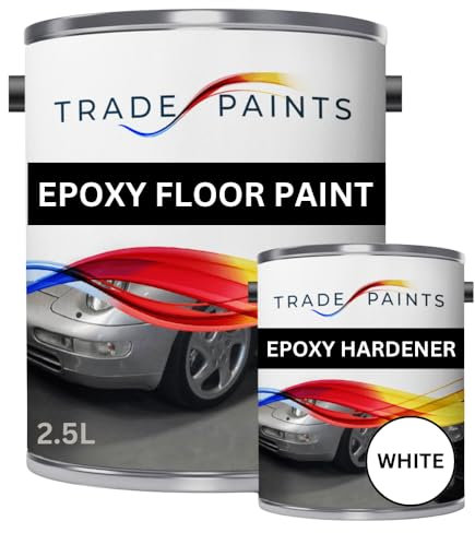 2 Pack Epoxy Garage Concrete Floor Paint - 2.5 Litre (White)