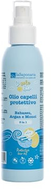 La Saponaria | Olio Capelli Protettivo 3-in-1 con Babassu, Argan e Monoi, Protezione Solare e dal Calore, 125ml