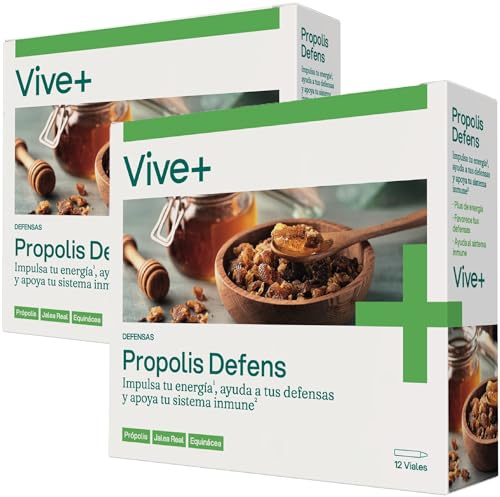 Vive+ Própolis Defens – 2 Paquetes de 12 Viales - Complemento Alimenticio con Própolis, Jalea Real, Equinácea y Vitamina C