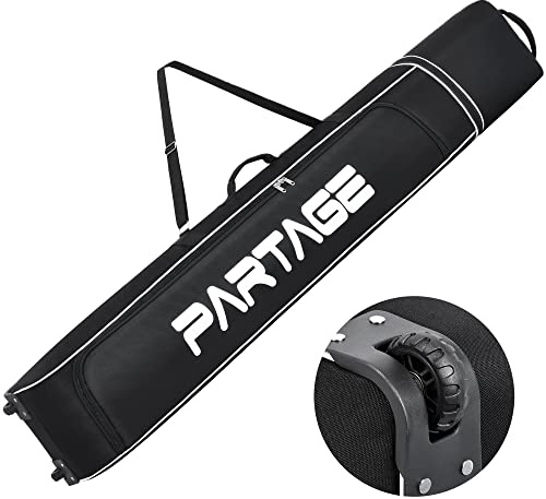 Ski Bag with Wheels Waterproof Ski Travel Bag Ski Boot Bag 600D Heavy Duty Oxford Fabric - Adjustable Length Up to 78in Easy to Store and Transport Suitable for Men Women