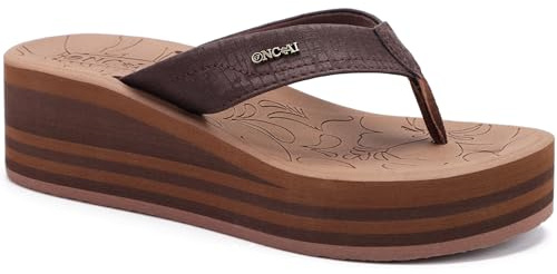 ONCAI Tongs Plateforme pour Femmes et Talon Compensé Sandales d'été à Semelles en Caoutchouc Confortables pour Marche en Extérieur