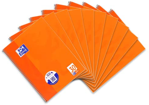 Oxford Collegeblock A4 blanko, 80 Blatt, orange, 10 Stück