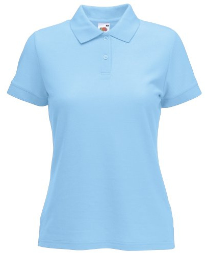 Fruit of the Loom Damen Lady-Fit 65/35 Pique Polo Shirt, Pastellblau, Gr.XL