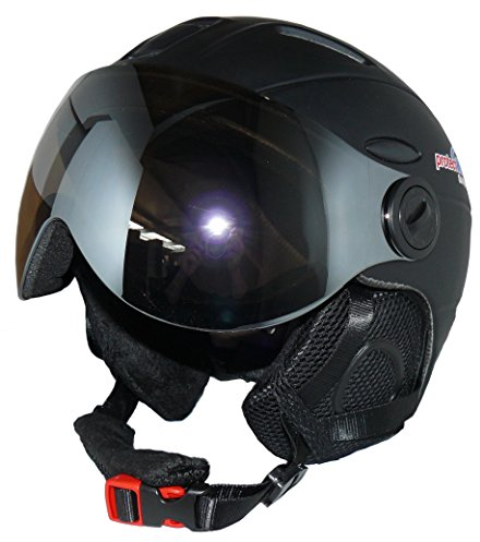 Casco da sci MS95 nero opaco con due visiere pieghevoli - XL