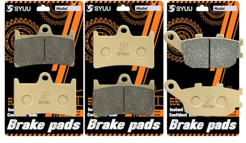 S SYUU Motocicleta Fibra de cobre delantero y trasero Pastillas de freno Compatible con Yamaha YZF R6 600 2003-2015 YZF R1 1000 2004-2006 FZ6 2007-2009 FA252F FA174R