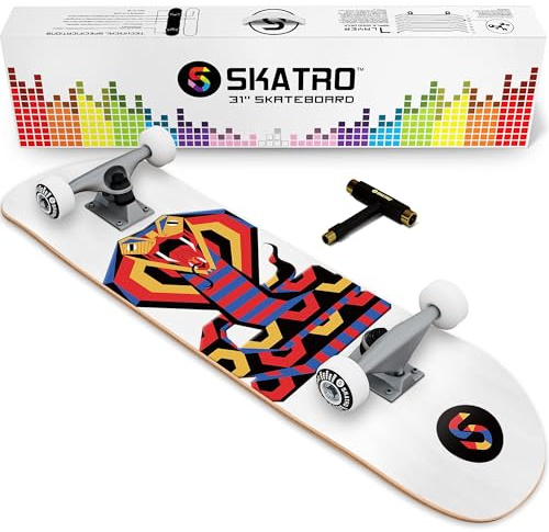 SKATRO - Pro Skateboard 31 Complete Skateboard. Skate Board ages: adults, boys, girls, beginners, and Kids