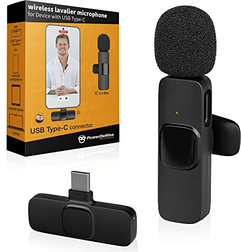 PowerDeWise Wireless Lavalier Microphone (single-TypeC)