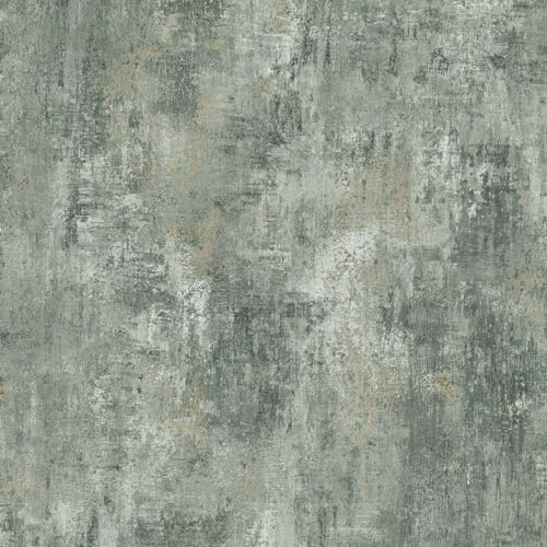 Cove Texture Jade Green Wallpaper - Stone Industrial Concrete Metallic Effect - Trendy Stylish Feature Wall
