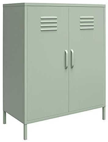 Mission District Storage Cabinet with 2 doors in P.Green, 80 x 40 x 102cm (WxDxH)