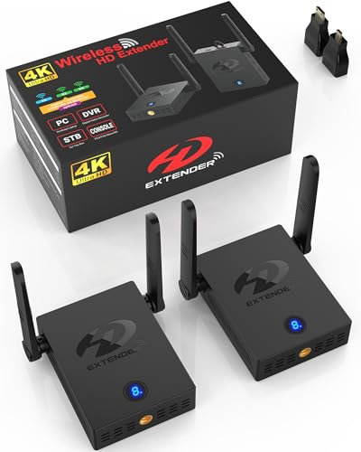 Graige Émetteur et récepteur HDMI sans fil 4K 30 Hz, 150 m, double système de refroidissement, 9 canaux, 1 TX vers 3 RXS, streaming depuis STB, PC, DVD, CCTV, caméra vers TV, projecteur, moniteur