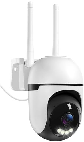 Suloron Cámara Vigilancia WiFi Exterior 2K 3MP, 360° PTZ, 2.4G y 5G WiFi, Grabación 24/7, Seguimiento Automático, IP66, Visión Nocturna a Color, Audio Bidireccional, Detección de Movimiento