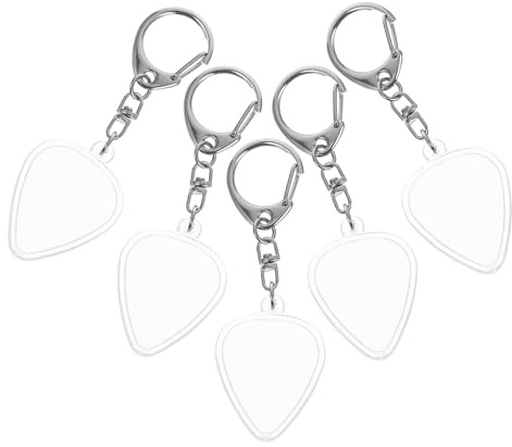 SUPVOX 5 Llaveros Estuche Transparente para Púas de Guitarra Acústica y Eléctrica Caja Portátil Organizadora para Músicos Soporte Compacto y Resistente para Almacenamiento de Plectros