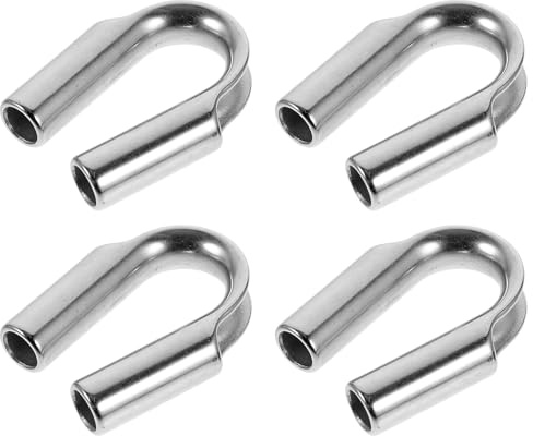 EXAOMBLE Redancia in Acciaio Inox 304 per Fune da 8 Mm, Set 4 Pezzi, Anello Triangolare di Protezione Cavi, Utensile per Crimpatura Cavo Metallico, Accessorio per Fissaggio Funi in Ambito