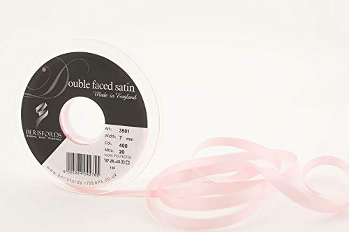 Berisfords Double Satin Ribbon, Pink Azalea, 7 mm