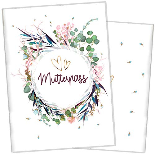 Cozy Racoon 3-teilige Mutterpasshülle für den deutschen Mutterpass | Hochwertige Hülle für deinen Mutterpass | Design Flower Party (ohne Personalisierung)