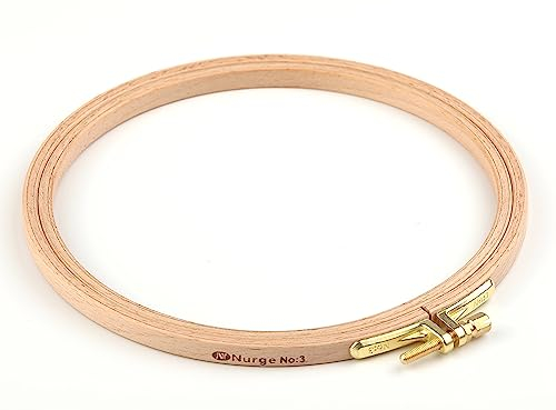 Nurge Premium-Stickrahmen aus natürlichem Buchenholz, rund, 8 mm, 16 cm