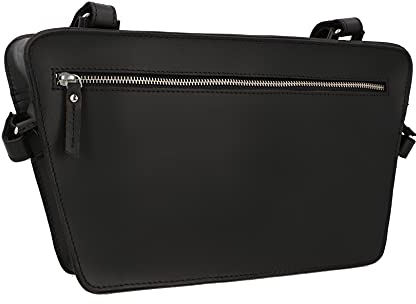 Gusti Rahmentasche Leder - Alois De H. Doppelpacktasche Fahrradtasche Ledertasche Fahrrad Vintage Schwarz Leder