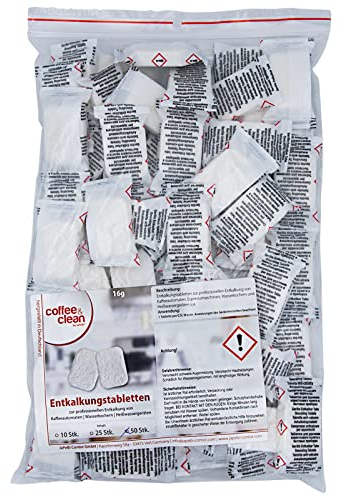 50 Entkalkungstabletten Entkalker-Tabs 16g für Kaffeevollautomaten von Bosch Jura Melitta Miele Saeco Siemens WMF