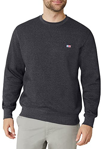 Chaps Herren-Sweatshirt – klassische Passform Fleece Rundhalsausschnitt Pullover Sweatshirt für Männer (S-2XL), Heather/Charcoal, Medium