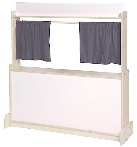 Children’s Factory Puppet Theatre with Dry Erase Board, Kids Pretend Play Learning Activities, Small Whiteboard, Classroom Furniture, Assembly Required