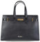Pierre Cardin Damen-Handtasche, Echtes Leder, Groß, Shopper, Made in Italy, Schultertasche, Multifunktional, Elegant, Schwarz, Breite 16 cm x Länge 37 cm x Höhe 27 cm