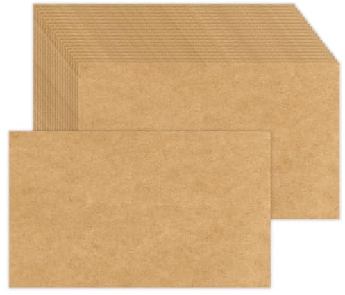 100-pack tomma kraftindexkort 8 x 15 – 40 kg kraftiga kort tjockt papper för vykort, fotopapper, stavbara brädor – tacka dig, hälsning, anteckningar, indexkort, rita, skriva,