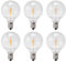 Veenewy 6 Stück G40 LED Ersatzlampen, E12 Schraubsockel bruchsicher LED Globe Leuchtmittel für Solar-Lichterketten, Warmweiß