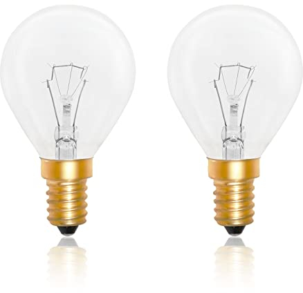 2 Pezzi Lampadina per Forno E14 Dimmerabile, 78 * 45mm, G45 Lampadina, Luce Calda 2700K, 410LM, AC 240V, Tolleranza al Calore 300 ℃, Lampadine P45 Globe Trasparenti per Forno, Lampada Lava