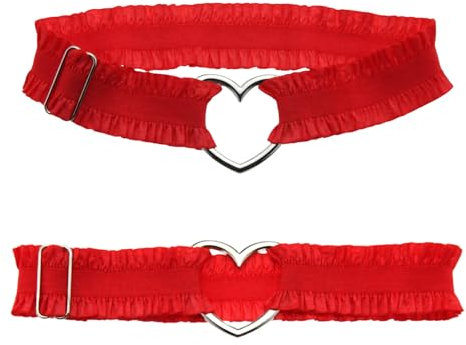 Cosmeria Rote Spitze Strumpfband Für Hochzeit Und Partys, Verstellbare Herzform Oberschenkel Garter Belts, Elegantes Zubehör Für Damen