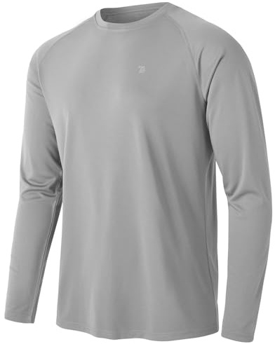 Rdruko - Camiseta de manga larga para hombre UV, camiseta funcional de protección solar, camiseta para correr, rashguard para exteriores, camiseta deportiva para hombre, camiseta de verano, gris, XXL