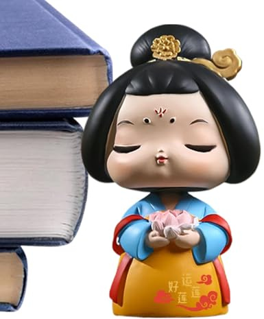 Celuicion Decoración de coche con cabeza temblorosa, figuras de cabeza oscilante, decoración divertida, decoración de interiores, coleccionables de muñecas de resina para coche, hogar, estudio