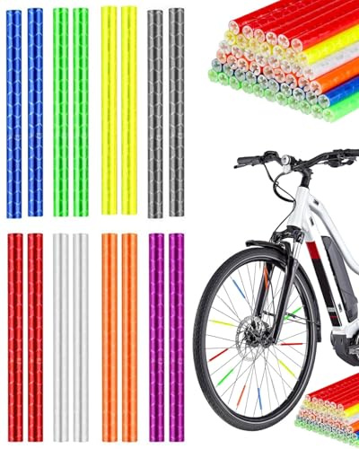KGDUYC 16 pcs Reflector de Radios para Bicicleta,Reflectores de ciclismo,Tubo Reflector de Rueda de Bicicleta de Visibilidad de 360°, Clip Reflectante de Ciclismo Impermeables para Ciclismo Nocturno