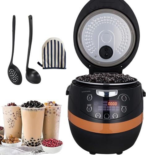Máquina para Hacer Boba, Máquina Comercial Automática para Hacer Boba, Olla para Preparar Té con Leche Sago, Máquina para Hacer Té De Burbujas De 8L, Pantalla Táctil, Olla Antiadherente