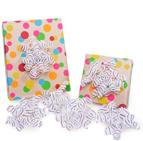 LaRibbons Colorful Curly Bows for Gift Wrapping Self Adhesive Gift Bows for Presents, Greeting Cards, Candy Bags, Birthday Party, Wedding, Christmas Gifts, Holiday Decor - 6 Counts