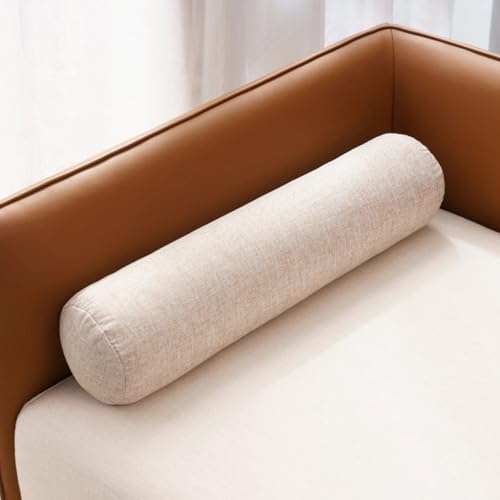 AQIGR Cuscino Cilindrico Cervicale 15x60 20x80 20x120 cm per Collo Gambe e Schiena per Letto e Divano con Federa Lavabile(caffè Leggero,20x60cm)