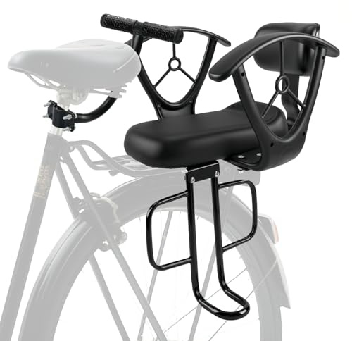 Honeyhouse Asiento de bicicleta infantil, montaje trasero para niños, asiento trasero para bicicleta infantil, con reposabrazos antideslizantes y pedales para niños de 2 a 6 años, carga máxima de 30