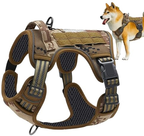 Arnés para Perros | Chaleco Anti Tirones para Adiestramiento,Correa Ajustable Mediano Grande Exterior Rescate Caza Búsqueda Correr Paseo Diario