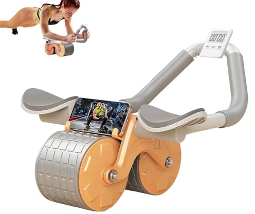 𝗥𝘂𝗼𝘁𝗲 𝗔𝗱𝗱𝗼𝗺𝗶𝗻𝗮𝗹𝗲 con Rimbalzo Automatico Rullo per ABS. Kit per Allenamento a Casa con Ginocchiera e Cronometro Inclusi. Sport per Principianti a Casa