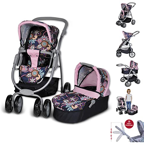 Knorrtoys 90778 - Puppenkombi Coco inkl. Puppenwanne - blue flowers