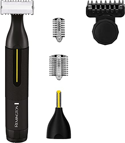 Remington Rasoio e Rifinitore di Precisione Omniblade, Filo Pelle, Una Lama + 2 Rifinitori + Pettini Regolabarba , Ricaricabile, 100% Resistente all'acqua, Precision HG4001