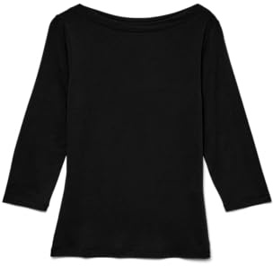 Vero Moda Mujer Vmpanda Modal 3/4 Top Jrs Noos Camiseta de Manga Larga, Negro, XL