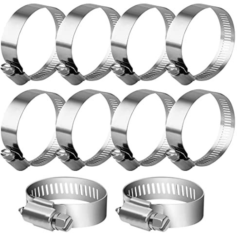 PLABBDPL Set di 10 fascette stringitubo da 33-57 mm, in acciaio inox, fascette stringitubo, DIN 3017, qualità industriale, fascette stringitubo a vite