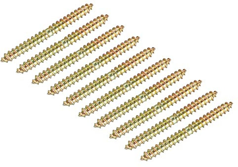 Sourcing Map 5x50mm Hanger Bolts, 12pcs Double Ended Self-Tapping Thread Dowel Screws for Wood Connecting